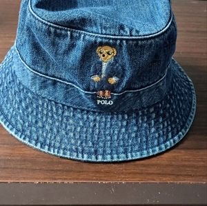 NWT - Polo Ralph Lauren Men's Navy Cotton Polo Bear Twill Bucket Hat Sz L/XL
